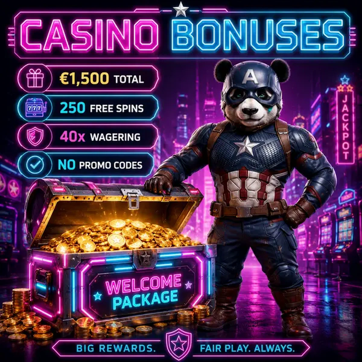 Bruno der Panda-Wächter präsentiert großzügige Bonusbelohnungen bei der Bruno Casino Schatztruhe